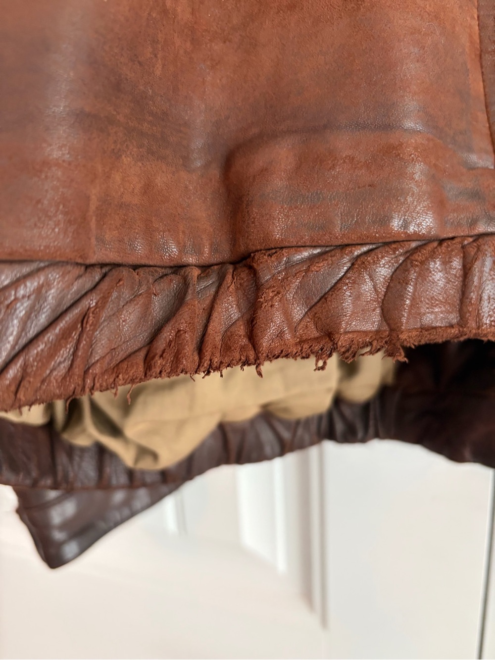 Polo Ralph Lauren Vintage Genuine Leather Brown Jacket Men's Size XL Shows Wear - Picture 10 of 16